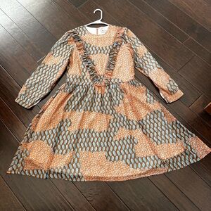 Minimal Girls Dress With Ruffles; Size 16